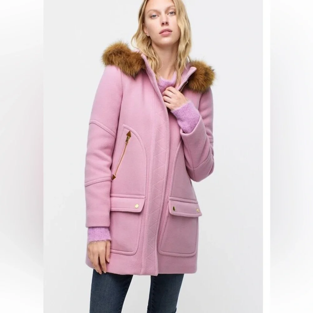 J Crew Chateau Parka in multicolor Heather Cotton Candy lavender coral coat - Picture 15 of 16